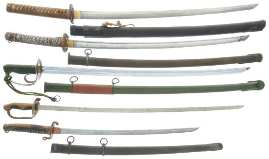 Five Japanese Style Swords
