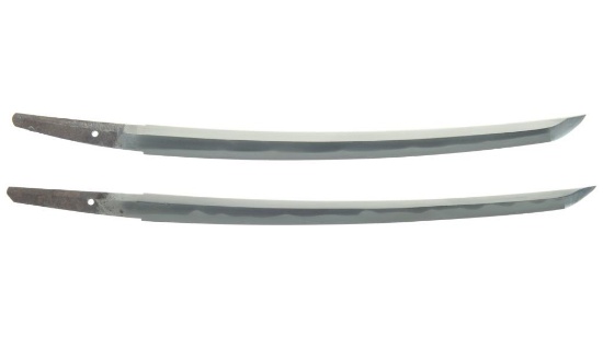 Two Signed Wakizashi-Length Japanese Sword Blades