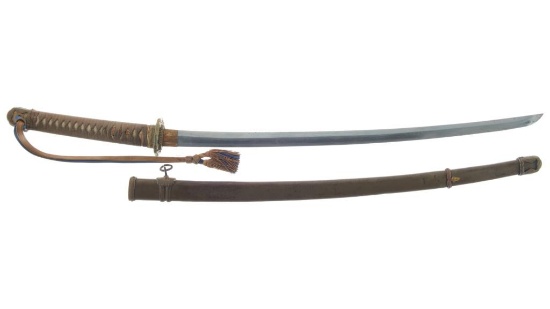 Shin Gunto Pattern Japanese Sword with War Trophy Documentation
