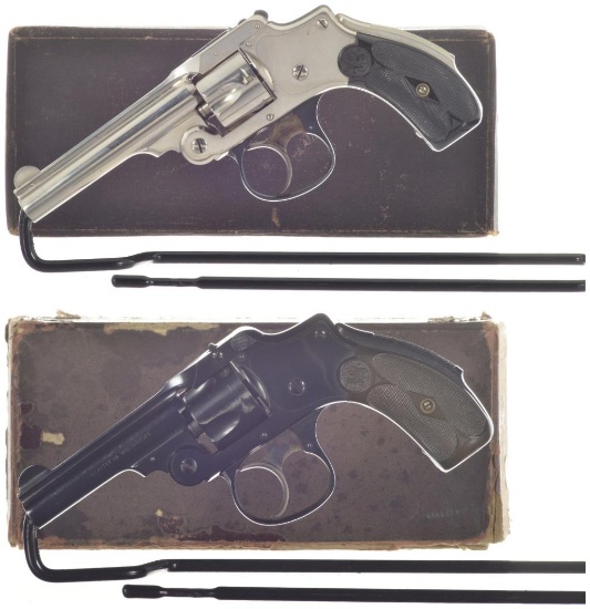 Two Smith & Wesson .32 Safety Hammerless Revolvers with Boxes