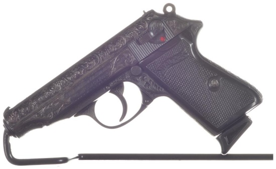Engraved Pre-WWII Walther PP Pistol with "FWB" & "SS" Totenkopf