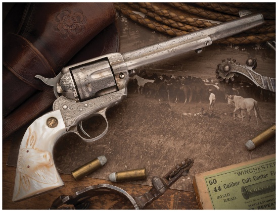 Engraved Colt Frontier Six Shooter Single Action Army Revolver | Guns ...