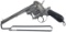 Engraved Chaineux Brevete Ten Shot Pinfire Revolver