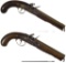 Two T. Ketland & Co. Marked Brass Barrel Flintlock Pistols