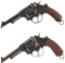 Two Swiss Bern Double Action Revolvers