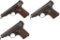 Three Deutsche Werke Ortgies Semi-Automatic Pistols
