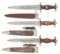 Three German SA Pattern Daggers with Sheaths