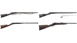Four Antique Rolling Block Single Shot Rifles