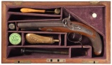 Cased J. & B. Smith Side by Side Percussion Pistol
