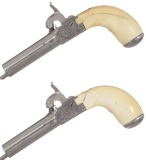 Pair of Engraved Boxlock Percussion Pocket Pistols