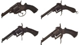 Four Antique Double Action Revolvers