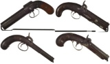 Four Antique Percussion Handguns