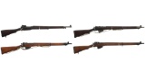 Four Military Enfield Pattern Bolt Action Rifles