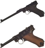 Two World War I German Military Luger Semi-Automatic Pistols