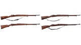 Four Mauser Pattern Bolt Action Military Rifles
