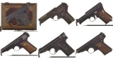 Six German Semi-Automatic Pistols