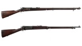 Two Krag-Jorgensen Military Bolt Action Rifles