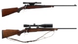 Two Winchester Bolt Action Rifles with Scopes