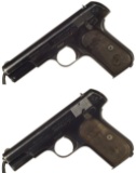 Two Colt Model 1903 Pocket Hammerless Pistols