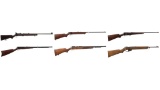 Six American .22 Caliber Bolt Action Rifles