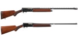 Two Engraved Belgian Browning Auto-5 Semi-Automatic Shotgun