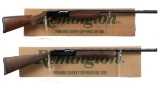 Two Engraved Remington Semi-Automatic Shotguns with Boxes