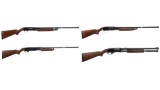 Four American Slide Action Shotguns