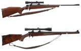 Two European Bolt Action Rifles with Scopes