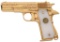 Engraved Gold Plated Llama Model IIIA Semi-Automatic Pistol