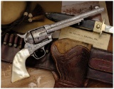 Engraved Antique Colt Single Action Army with Pearl Grips