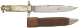 Inscribed Patriotic and Horse Head Pommel Bowie Knife