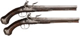Pair of Silver Accented Flintlock Horse Pistols