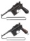 Two Mauser Broomhandle Semi-Automatic Pistols