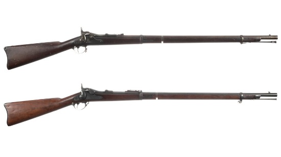 Two U.S. Springfield Armory Trapdoor Pattern Single Shot Rifles