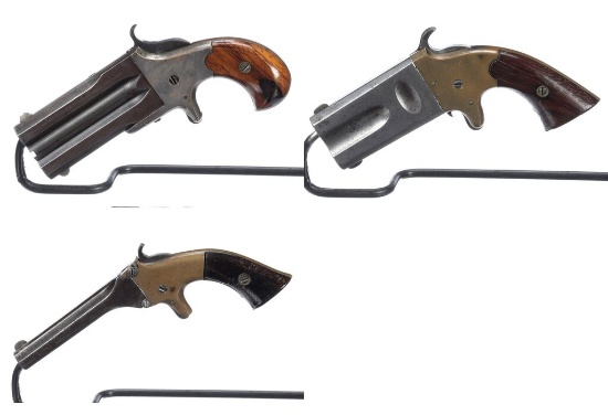 Three Antique Rimfire Pocket Pistols