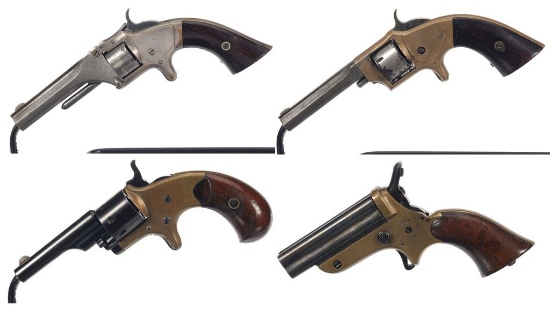 Four Antique Rimfire Pocket Pistols