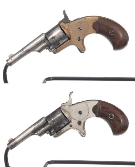 Two Colt Open Top Pocket Spur Trigger Revolvers