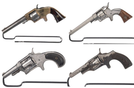Four Antique American Spur Trigger Revolvers