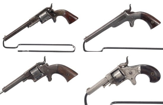 Four Antique American Spur Trigger Revolvers