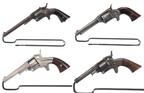 Four Antique American Spur Trigger Revolvers