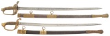 Two American Officer's Swords with Scabbards