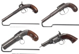 Four Antique American Percussion Handguns