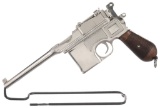 German Mauser C96 Broomhandle Pistol with Holster Stock