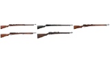 Five Japanese Military Bolt Action Rifles