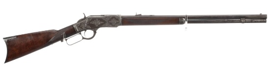 Engraved Winchester Model 1873 Lever Action Rifle in .22 Short