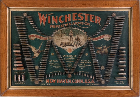 Winchester Repeating Arms Co. "Double W" Cartridge Bullet Board