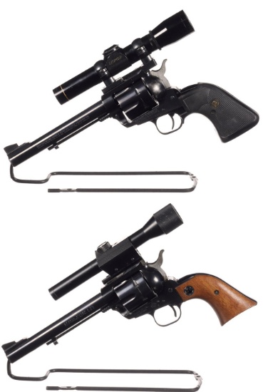 Two Ruger Blackhawk Single Action Revolvers with Scopes