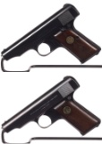 Two Deutsche Werke Ortgies Patent Semi-Automatic Pistols