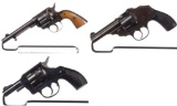 Three Double Action Revolvers with Holsters