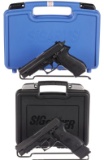 Two Sig Sauer Model P220 Semi-Automatic Pistols with Cases